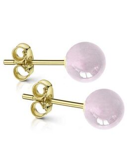 Firetti Paar Ohrstecker Schmuck Geschenk Gold Ohrstecker Kugel, Made in Germany - mit Malachit, Onyx oder Rosenquarz