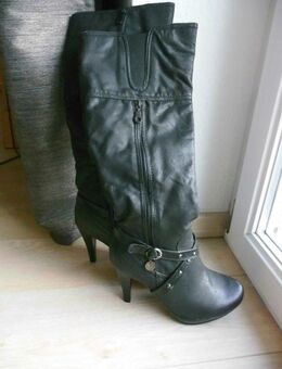 Damen Stiefel Gr. 38 High Heels schwarz Kunstleder sehr gut erhalten 9,- - Flensburg
