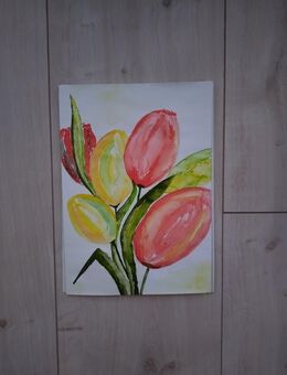 Unikat Aquarell Tulpen DIN A4 handgemalt 21 x 29,7 cm - Naumburg (Saale)