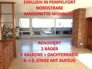 PEMPELFORT EXKLUSIV MAISONETTE-TERRASSENWHG.+ 2 BALKONE KAMIN 2 BÄDER+G-WC RENOVIERT 4.+5. OG/AUFZUG - Düsseldorf
