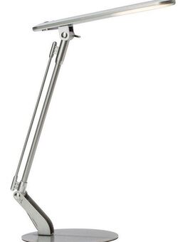 Brilliant LED Schreibtischlampe BRENDAN, LED fest integriert, 46cm Höhe, höhenverstellbar, Metall, schwenkbar, grau, Druckschalter