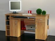 VOGL Möbelfabrik Schreibtisch Tim mit seitlich offenen Fächern & Tastaturauszug, Druckerablage, 1 Schublade, Breite 138 cm, Made in Germany