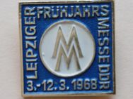 Leipziger Frühjahrsmesse DDR Brosche , blau weiß, 3.-12.3.1968 - Bayreuth Zentrum