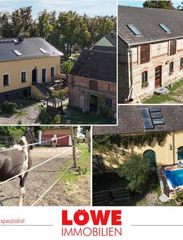 Einmalige Gelegenheit-Vierseithof am Gröbener See + Stallung m. Baugenehmigung für 2 Wohneinheiten + Option auf ca. 2 ha Weidefläche! - Nuthetal