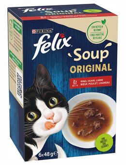 12 + 6 gratis! 18 x 48 g Felix Soup - Geschmacksvielfalt vom Land
