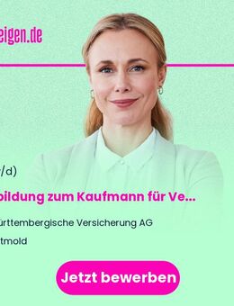 Ausbildung zum Kaufmann für Versicherungen und Finanzanlagen (m/w/d) ab 01.08.2026 - Detmold