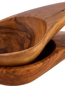 APS Dipschale OLIVE, Holzwerkstoff, (Set, 2-tlg), geöltes Olivenholz, jedes Teil ein Unikat