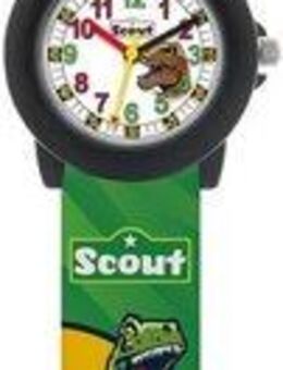 Scout Quarzuhr Crystal, 280305041, Dinosaurieruhr, Armbanduhr, Kinderuhr, Lernuhr, Geschenkidee, Schulanfang, Jungen,Dino