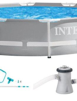 Intex Rundpool »Framepool« 305x76 cm (Set), inkl. hochwertigem Intex Pool-Reinigungsset