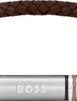 BOSS Lederarmband ARES SINGLE, 1580623, 1580624, mit Emaille