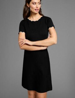 Laura Scott Strickkleid mit Kontrastkante und Kurzarm