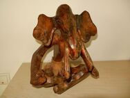 Witzig Holztroll Holz Troll - sitzender Elefant - Dekofigur 30cm - Chemnitz