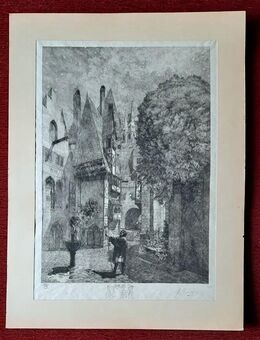 "Nachtwache" von Ferdinand Staeger seltene limitierte Auflage - gekennzeichnet 18/XX - Niederfischbach