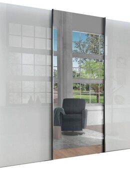 WIEMANN Schwebetürenschrank Monaco, Kleiderschrank, Schrank, Wäscheschrank, mit Schiebetüren (2 Breiten, 2 Höhen 216/236 cm auswählbar, MADE IN GERMANY) hochwertige Glas- und Spiegelfront, variable Inneneinteilung