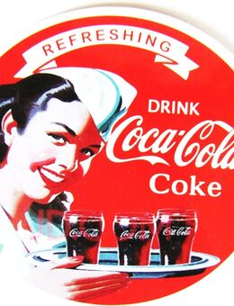 Coca C o l a - Aufkleber - Refreshing - Motiv 082 - 67 x 61 mm - Doberschütz