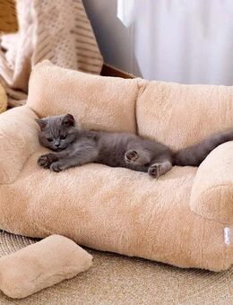 Katzen- & Hundebett Weiches Tiersofa mit Kissen – 4 Farben - Bad Brückenau