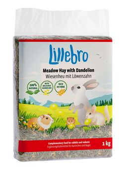 Sparpaket Lillebro Wiesenheu mit Apfel, Löwenzahn oder Karotte - Wiesenheu mit Löwenzahn (3 x 1 kg)