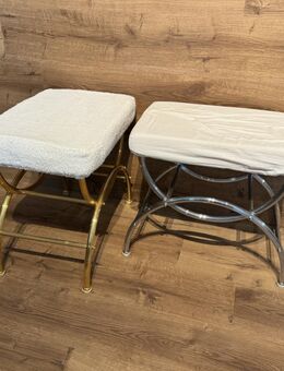 2 Hocker Badhocker Sitzhocker aus Metall in Gold und Silber - Lindau (Bodensee) Zentrum