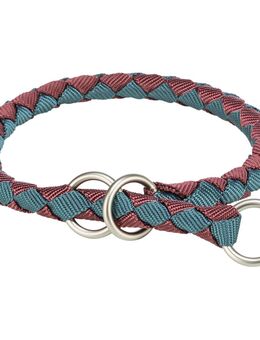 Trixie Cavo Zug-Stopp-Halsband, sangria/petrol - Größe: S-M: Halsumfang 35 - 41 cm, Ø 12 mm
