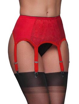 RETRO 6-fach Strapshalter m. Metallclips - NEU Modell K 805 in rot Größe 2XL - Marl Zentrum