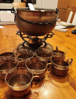 Vintage Feuerzangenbowle aus Massiv Kupfer für 8 Personen - München