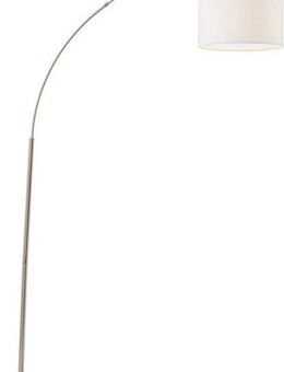 Brilliant Bogenlampe Clarie, ohne Leuchtmittel, 1,8m Höhe, E27 max. 60W, Stoffschirm, Metall/Textil