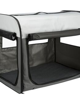 TRIXIE Soft Kennel Basic - M: 55 x 65 x 80 cm, dunkelgrau/hellgrau