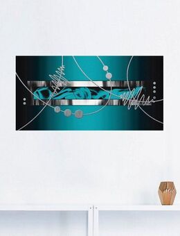 Artland Wandbild Silber abstrakt auf petrol, Gegenstandslos (1 St), als Alubild, Outdoorbild, Leinwandbild, Poster, Wandaufkleber