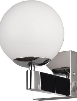 TRIO Leuchten Wandleuchte KULA, Badezimmer Wandlampe, exkl. 1x E14 max 10W, mit Schalter, IP44, Ein-/Ausschalter, Leuchtmittel wechselbar, warmweiß - kaltweiß, Badlampe, Badleuchte mit Glasschirm Ø 14cm, chromfarbig, Kippschalter