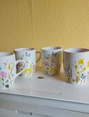 4 tlg. Tassenset-weiß-geblümt Neu in OVP in 04315