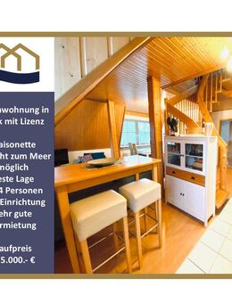 TOP Ferienwohnung (OG) mit Gartennutzung PKW Platz Vermietungslizens in Rerik-200m zum Strand 55 qm - Rerik