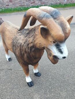 Ziegenbock mit kräftigen Hörnern Dekofigur Gartendeko NEU - Hergisdorf
