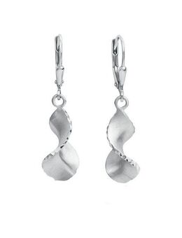 CELESTA Paar Ohrhänger 925 Silber mattiert und diamantiert