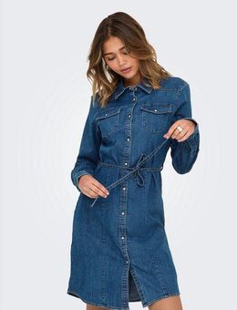 ONLY Jeanskleid ONLSASIA L/S STRETCH DNM DRESS AKM