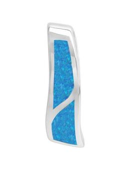 Vivance Kettenanhänger 925-Sterling Silber rhodiniert synth. Opal blau
