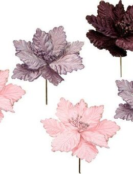 Kunstblume Poinsettia, I.GE.A., Höhe 21 cm, Kunstblume, Dekoblume, 5er Set
