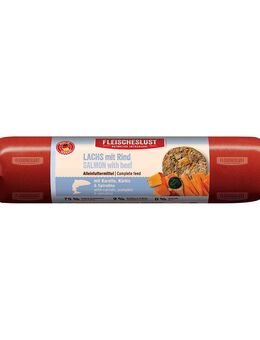 Fleischeslust Classic 6 x 800 g - Lachs mit Rind mit Karotte, Kürbis & Spirulina