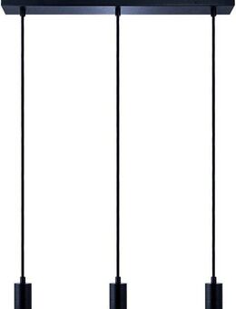 Paco Home Pendelleuchte HUGO SQ S, ohne Leuchtmittel, Stabile Lampenaufhängung E27 1,5m Textilkabel 3 Flammig 60cm Breit
