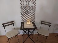Set 2 Stühle & 1 Tisch Holz mit Metallgestell - Ottersberg