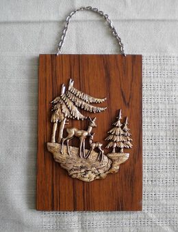 Wandbild-Rehe,Alt,ca. 50/60er Jahre - Linnich