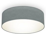 B.K.Licht LED Deckenleuchte, ohne Leuchtmittel, Deckenlampe, Textil Lampenschirm, grau, E27, Schlafzimmer, Wohnzimmer