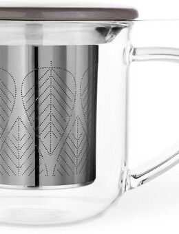 Viva Tasse Eva, Borosilikatglas, Edelstahl, Porzellan, mit Teesieb und Deckel, Borosilikatglas, 400 ml