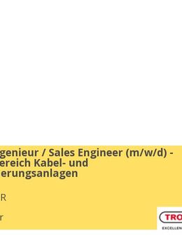 Vertriebsingenieur / Sales Engineer (m/w/d) - Geschäftsbereich Kabel- und Compoundierungsanlagen - Hannover