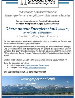 Obermonteur Energietechnik (m/w/d) - Kempten (Allgäu)
