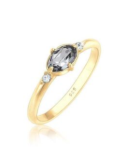 Elli Verlobungsring Bandring Kristalle 925 Silber