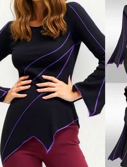 NEU*OVP* Gothic Shirt total klasse mit asymetrischen Ärmeln & Zipfelkaputze - Schotten