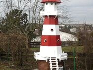 Leuchtturm XXL 3,70 m mit elektronischer Beleuchtung aus Kiefernholz Gartendeko - Hergisdorf