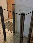Modernes Glasregal mit 3 Böden – Chrom & Glas – in 44807