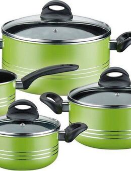 GSW Topf-Set Milano color, Aluminium, Leichtmetall-Legierung (Set, 7-tlg., je 1 Kochtopf Ø 16/20/24 cm, 1x Stielkasserolle Ø 16 cm), extra starker FerroTherm®Boden, Induktion