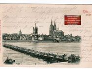 AK, Köln, Blick über den Rhein zum Kölner Dom, historische Reliefkarte - Sinsheim